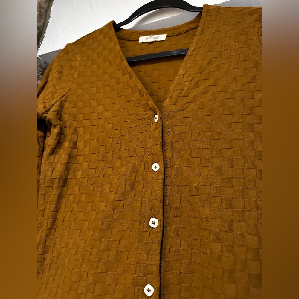 Madewell Chess Check Classic V-Neck Cardigan. Excellent condition. Size XS. - Picture 8 of 10